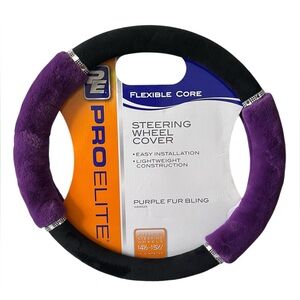 Purple and Black Steering Wheel Cover